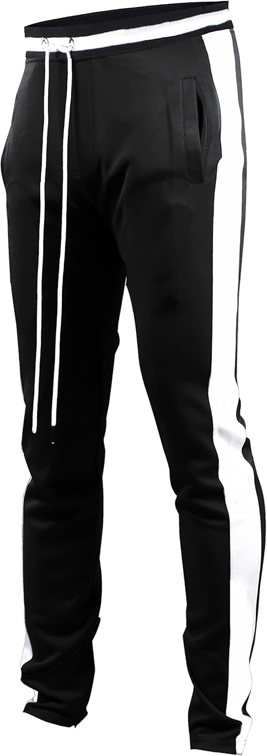 SCREENSHOT-TRACK PANTS S41700 Mens Premium Slim Fit Athletic Fitness Fashion Urb...