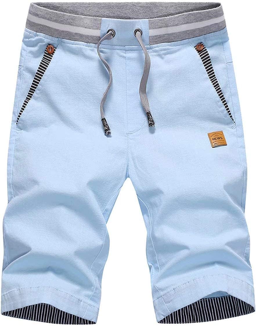 Tansozer Men's Shorts Casual Classic Fit Drawstring Summer Beach Shorts with Ela...