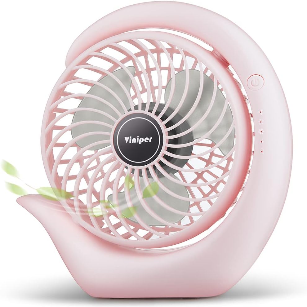 Viniper Battery Operated Fan, Usb Desk Fan : 180° Rotation and 3 Speeds Portable...