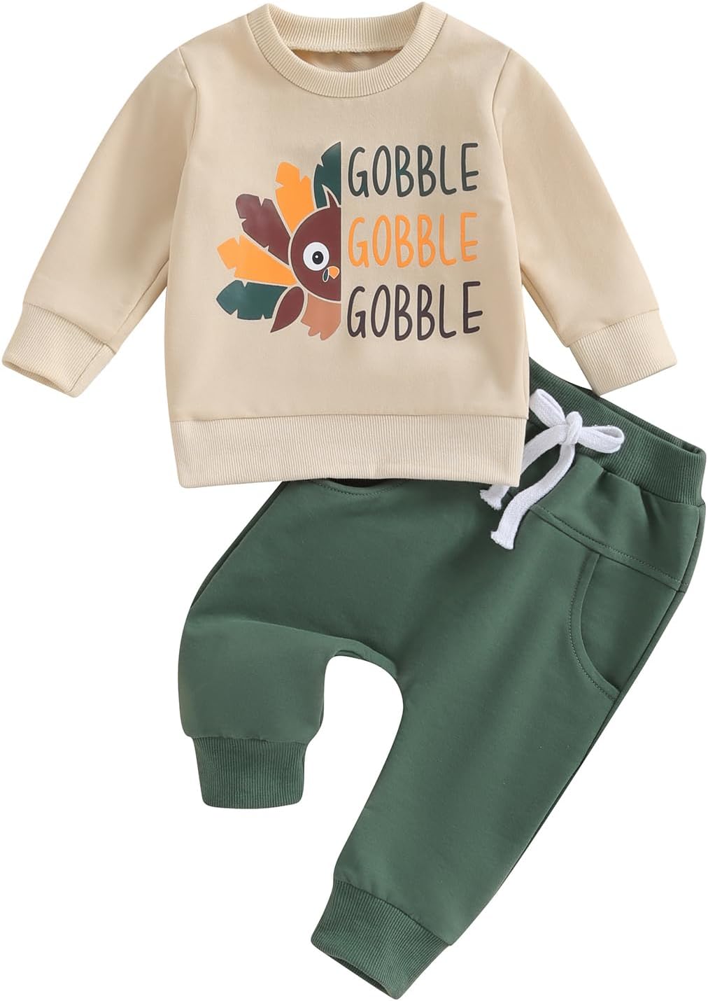 Infant Baby Boy Halloween Pants Outfits Long Sleeve Shirts Pumpkin Sweatshirt Pa...