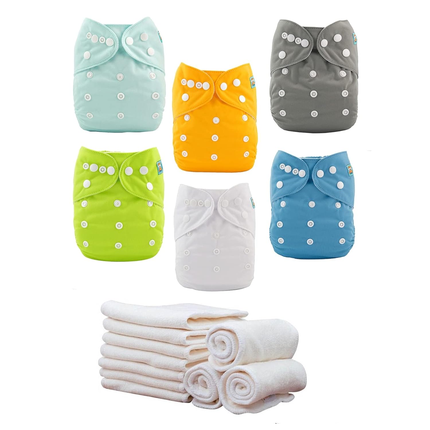 ALVABABY Baby Cloth Diapers, Special Reusable Diapers with Adjustable Washable D...