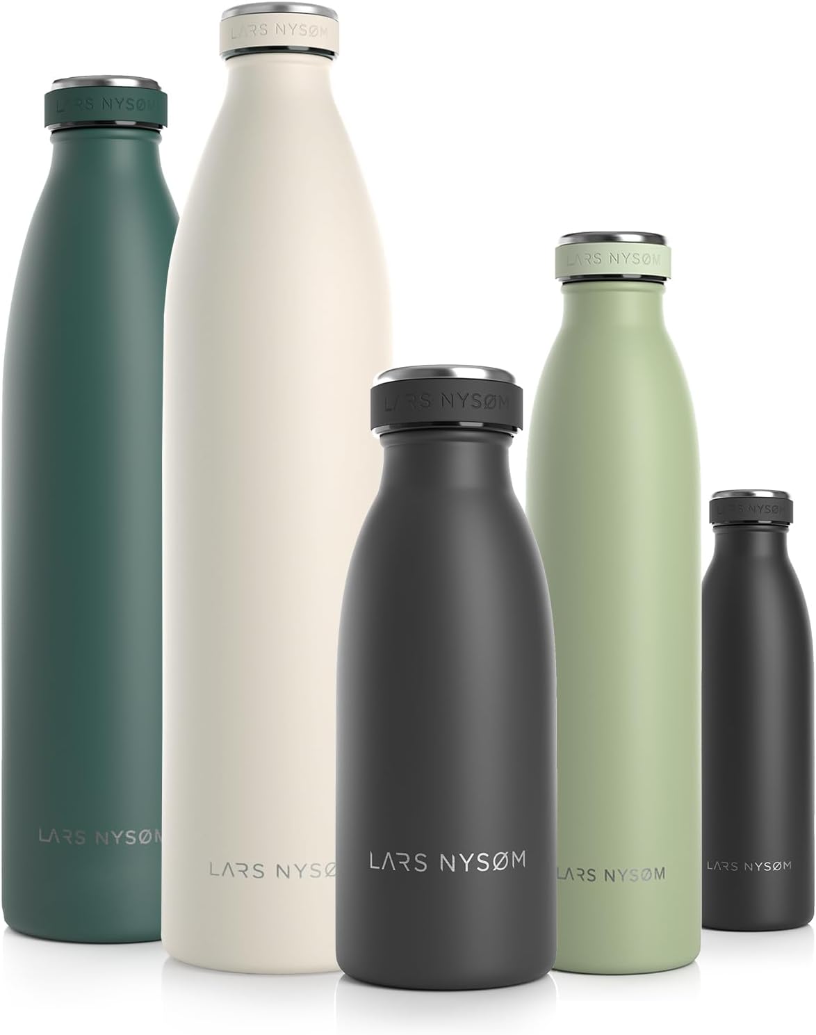 LARS NYSØM Stainless Steel Insulated Water Bottle 12oz 17oz 25oz 34oz 51oz | BPA...