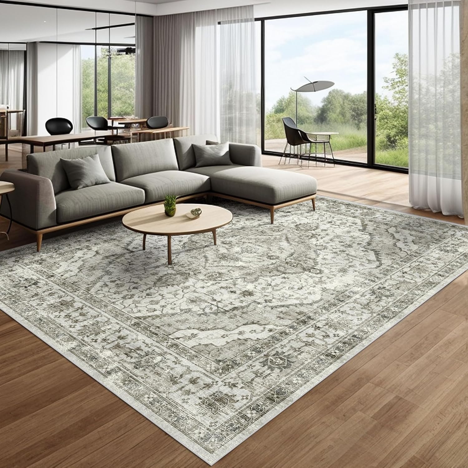 Boho Area Rug, Special 9x12 Rugs for Living Room, Innovative Distressed Area Rug...