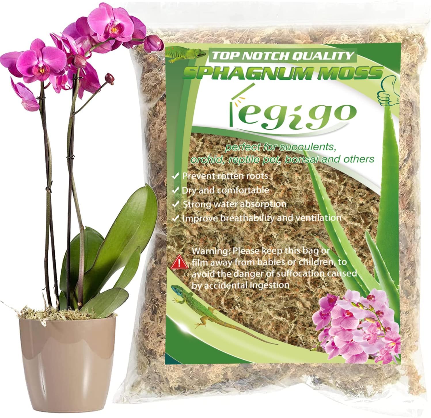 Legigo 3.5oz Premium Sphagnum Moss Potting Mix, Special Plant Growing Medium for...