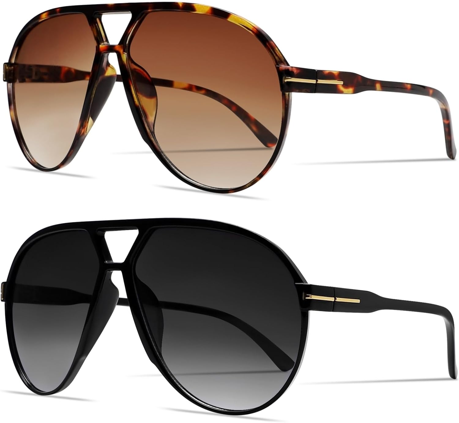 Retro Aviator Sunglasses for Women Men Oversized Classic 70s Vintage Trendy Tang...