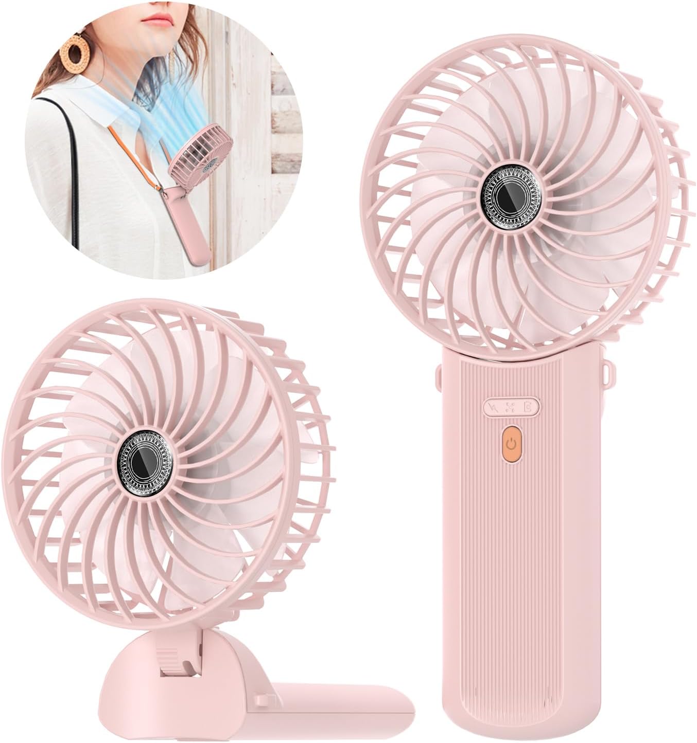 Lepwings Portable Mini Handheld Fan - Rechargeable Neck Hanging Fan with 16-Hour...