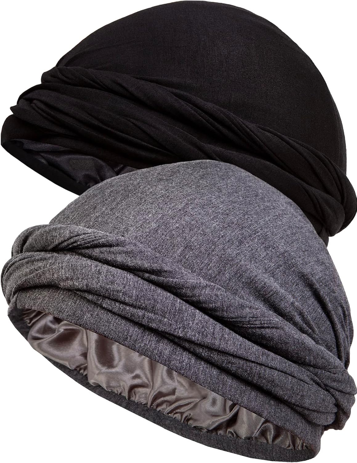 Silk Satin Lined Halo Turban, Special Head Wrap Pre-Tied Skull Cap for Men and W...