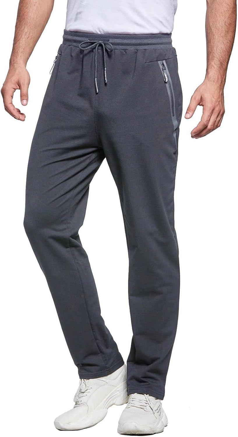 ZOXOZ Mens Tracksuit Slim Fit Bottoms Joggers Elasticated Waist Zip Pockets M Da...