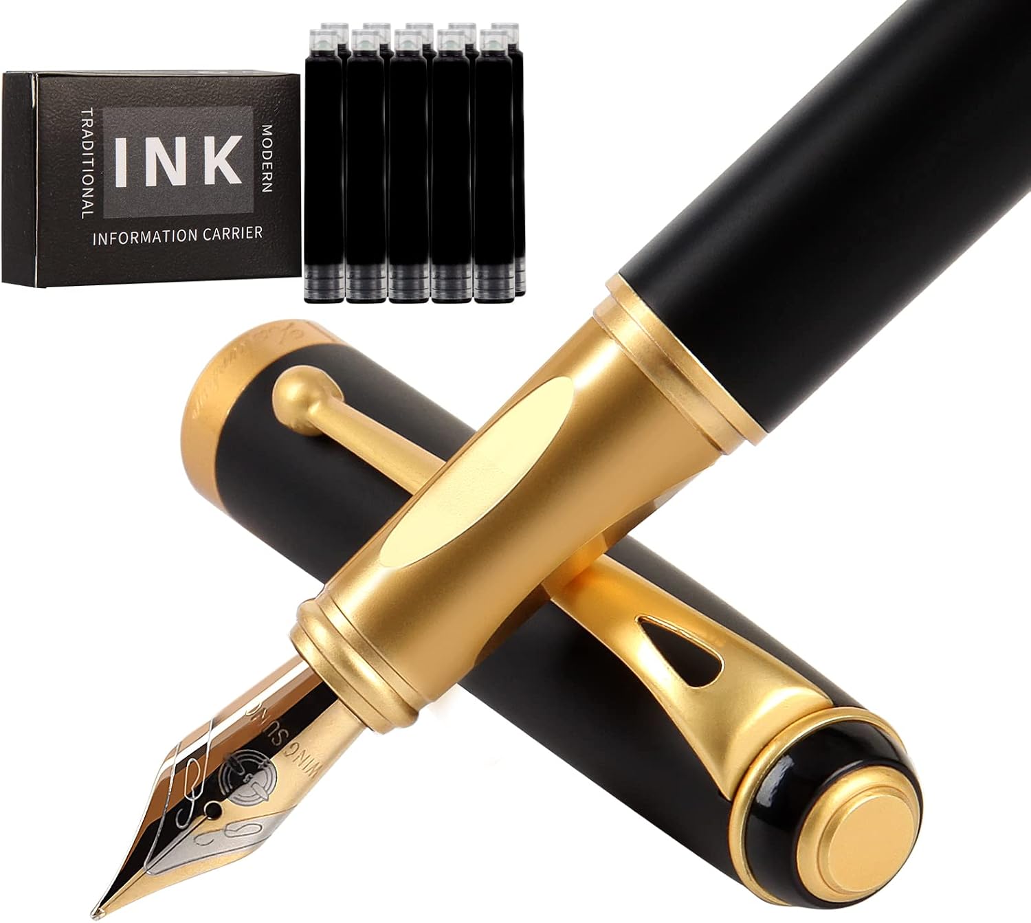 Zalantan Fountain Pen-Smooth Writing Metal Water Pen with Gift Case Medium Nib C...