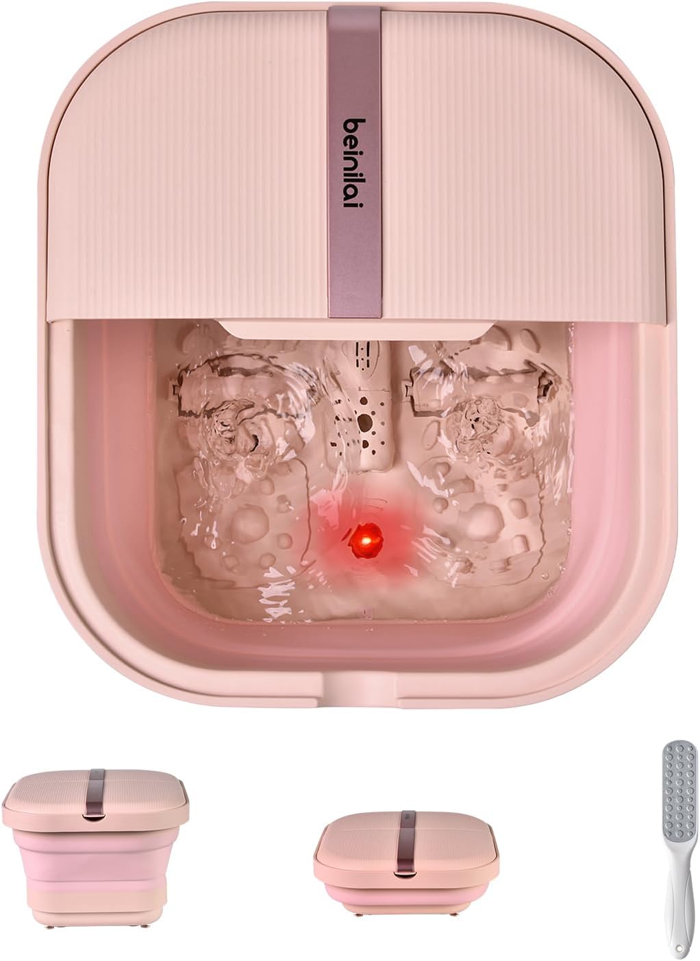 Beinilai Collapsible Foot Spa and Massager with Heater, Foot Bath Bowl, Bubble,V...