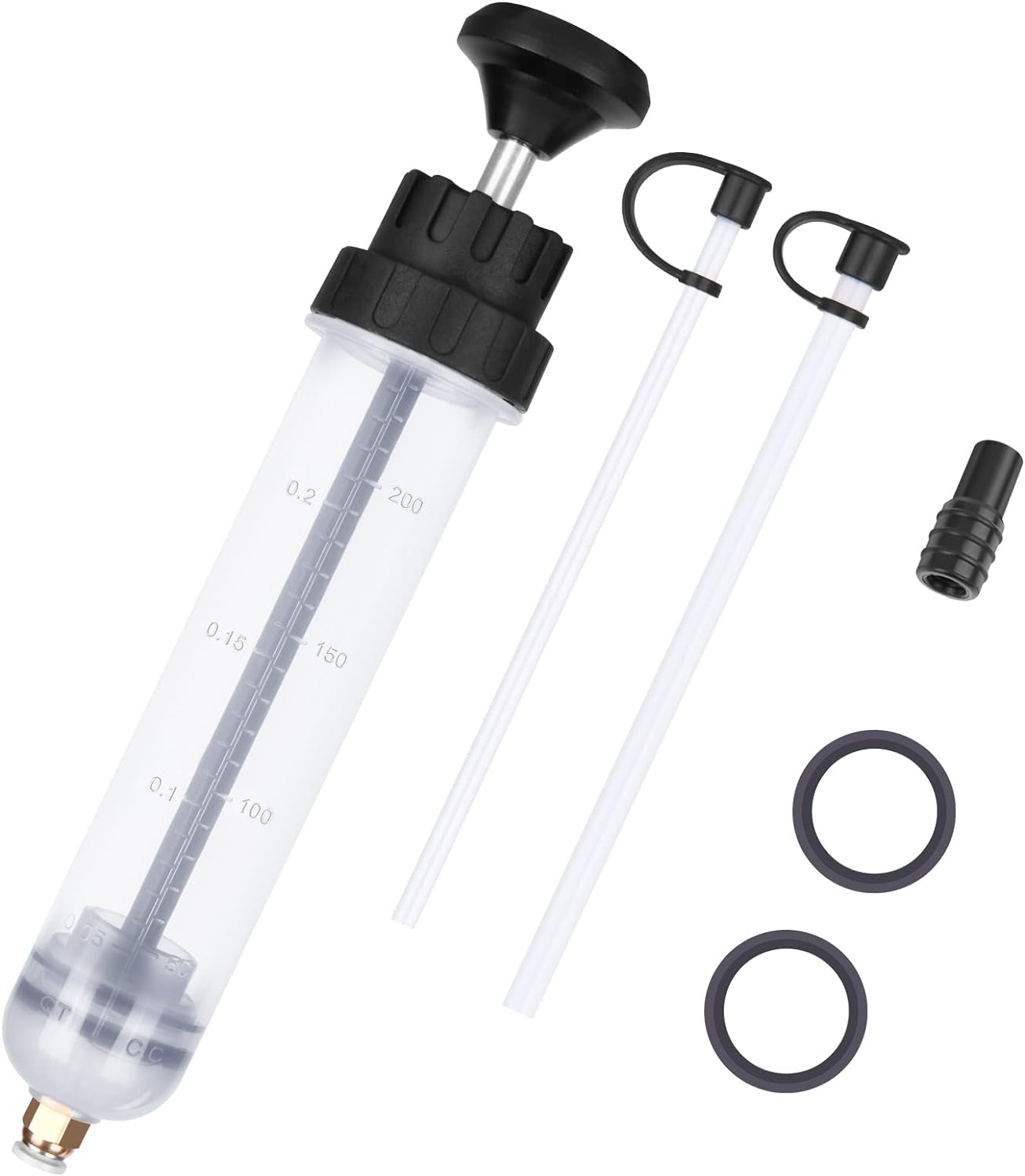 flintronic Oil Suction Syringe, 200cc Oil Suction Gun Oil Change Syringe Brake F...