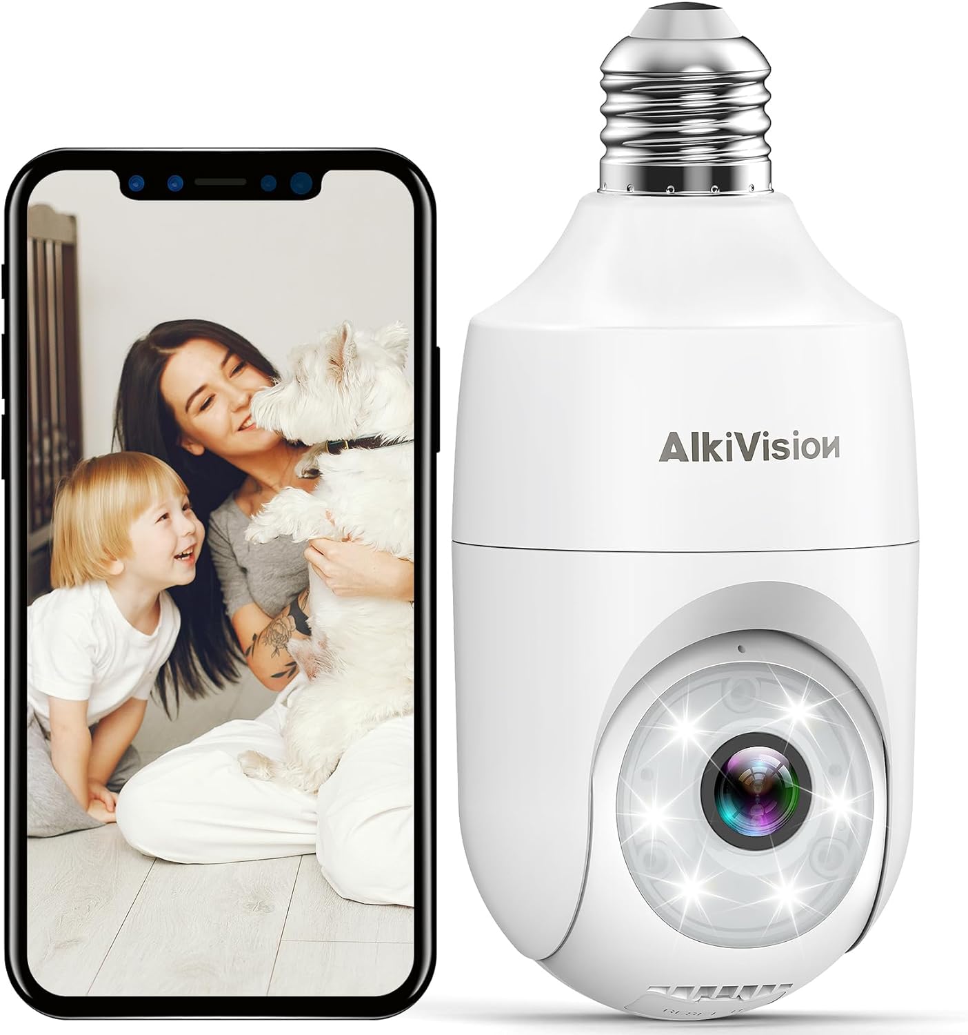 2K Light Bulb Security Cameras Wireless Outdoor -...