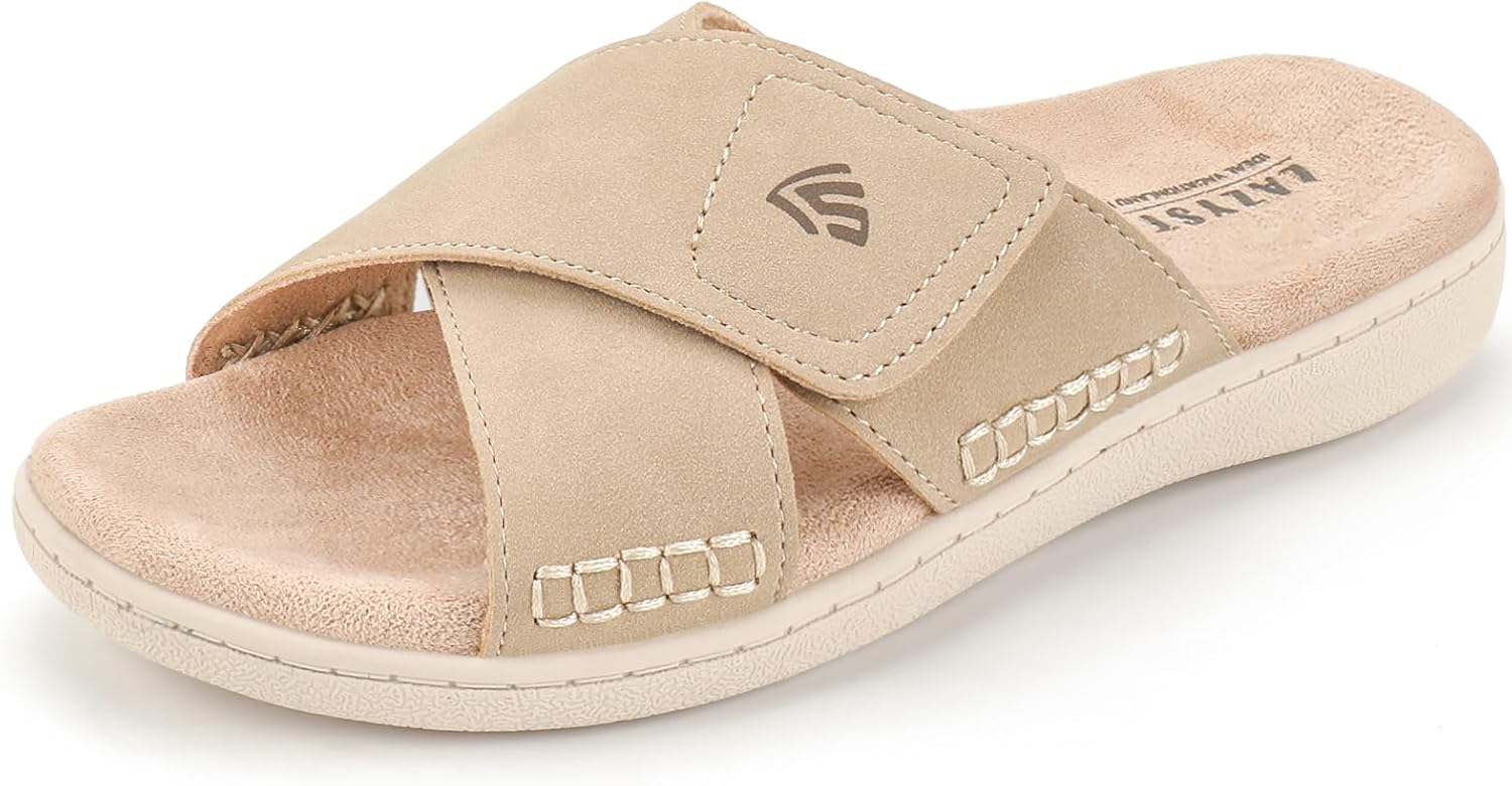LazyStep Women's Orthotic Slide Sandals with Arch Support & Adjustable Straps 8...