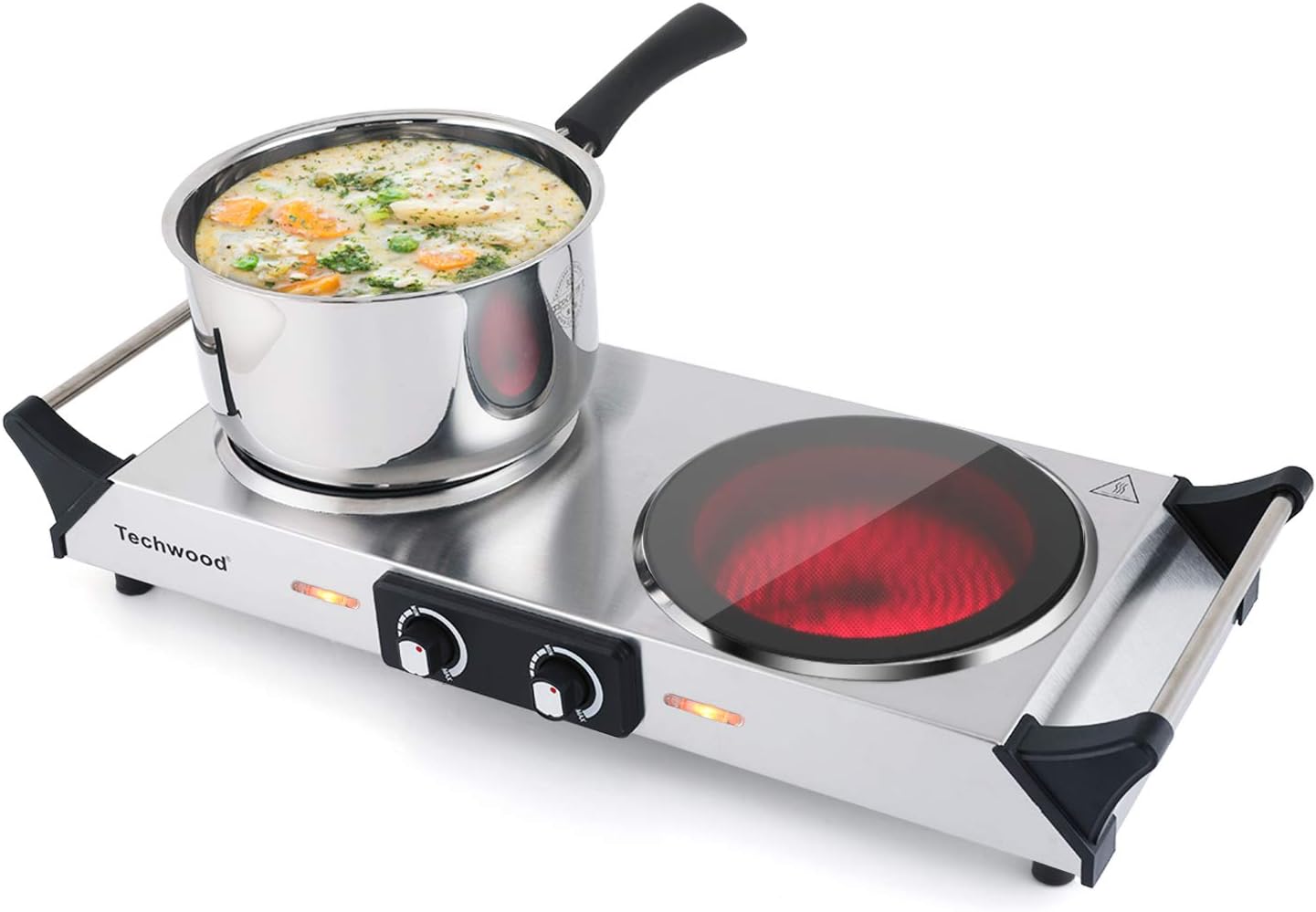 Techwood Electric Stove, Double Infrared Ceramic H...