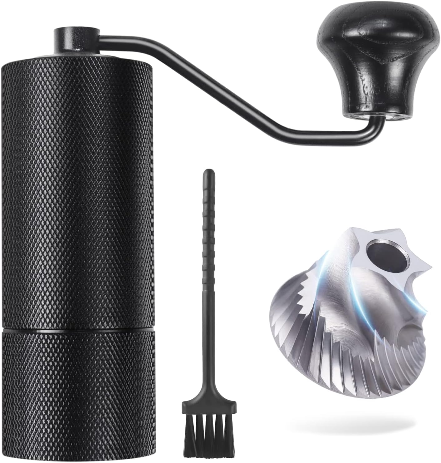 Azontion Coffee Grinder Manual CG30, 38mm Tiger Shark 420 SUS CNC Steel Burr, 36...