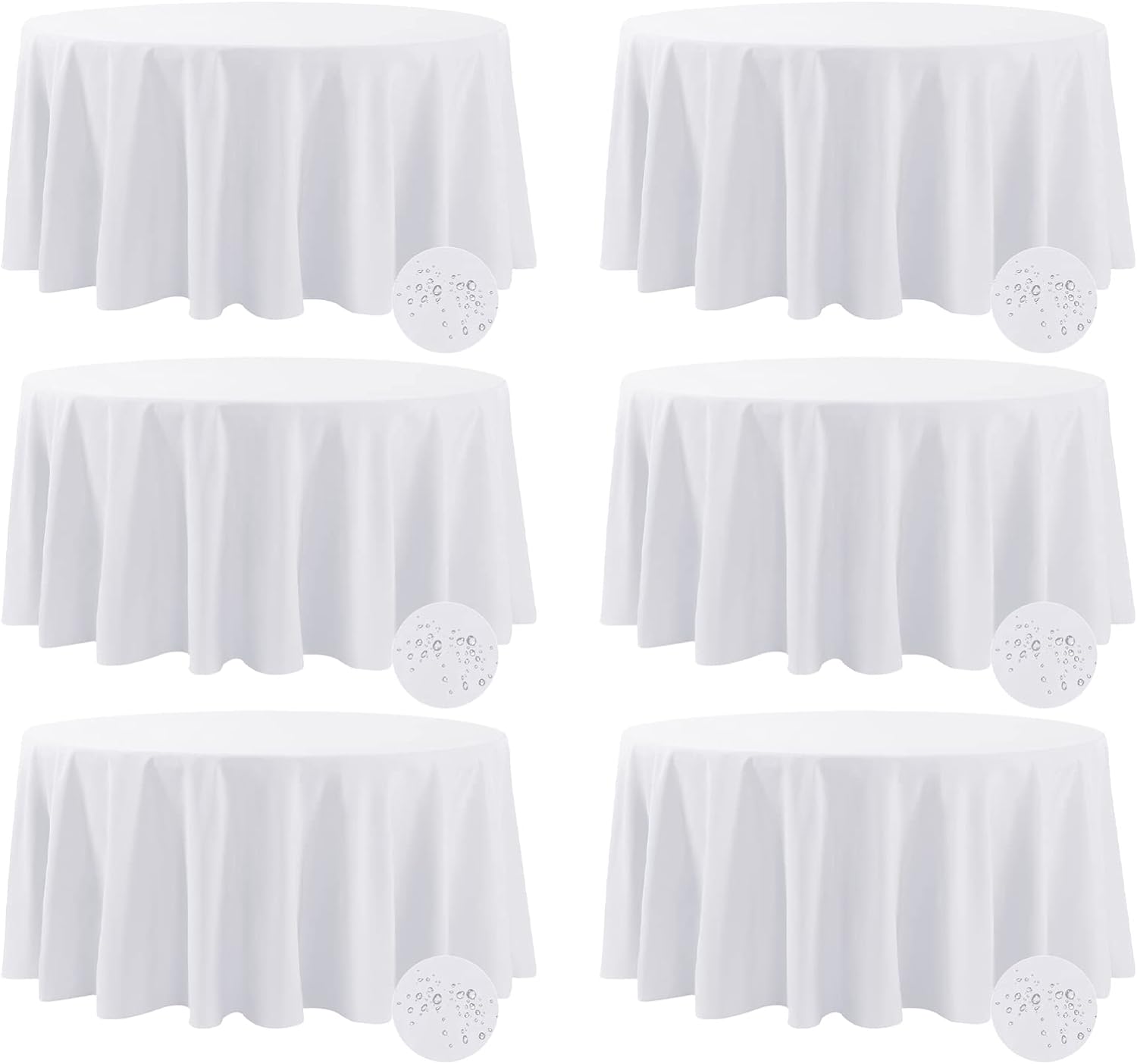 Fokitut Waterproof Round Tablecloth, Special Round Tablecloth with Stain Resista...