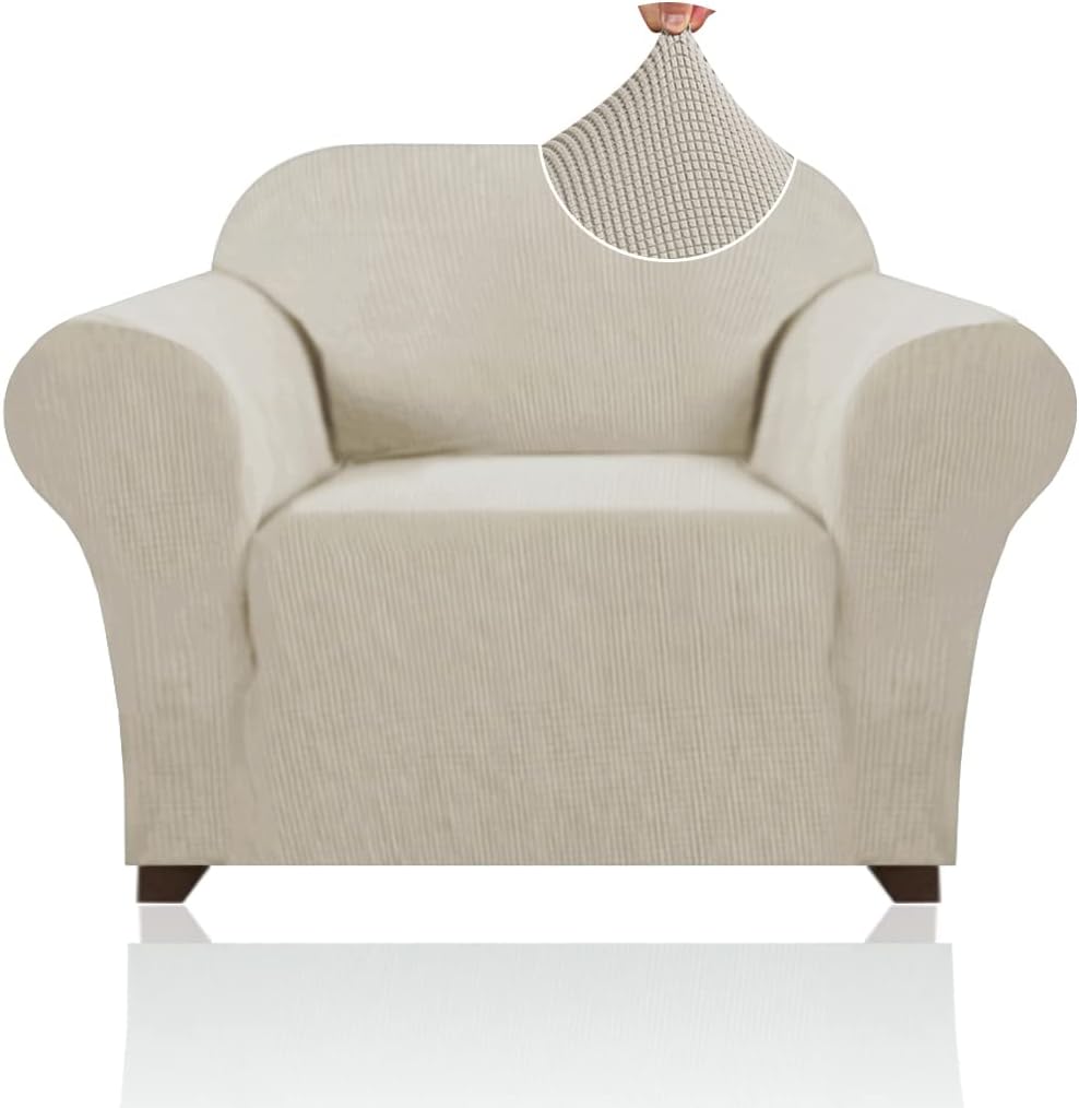 PrinceDeco Stretch Chair Cover Chair Slipcovers with Arms 1-Piece Chair Sofa Sli...