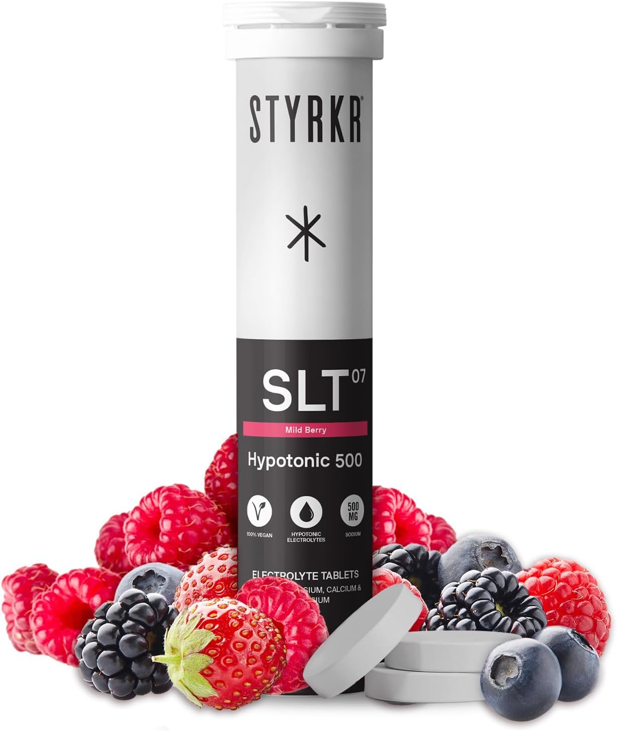 Electrolytes Tablets by Styrkr - Berry - Pack of 12 Hydration Tablets - 500mg pe...