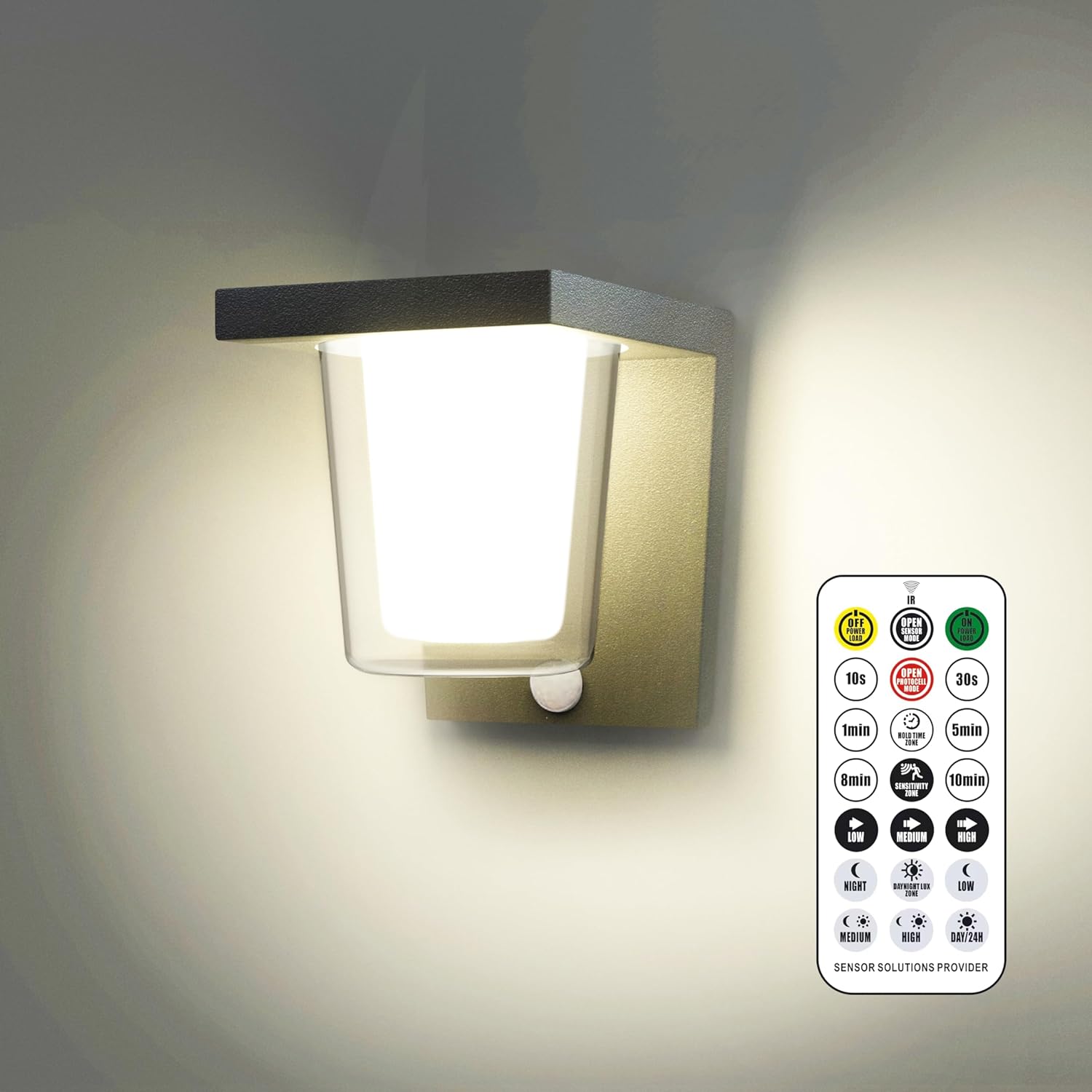 FLORNIA Outdoor LED Wall Light with Motion Senor, Dusk to Dawn Outdoor Lighting,...