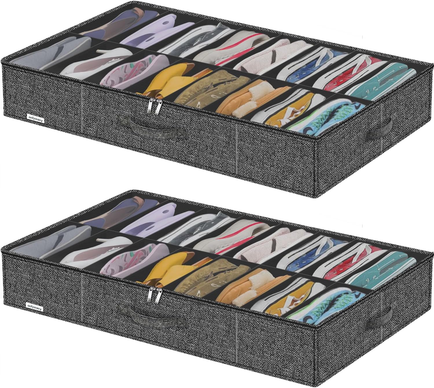 Large Sturdy Thicken Shoe Storage Box, Special Clear Shoe Organizer for Closet U...