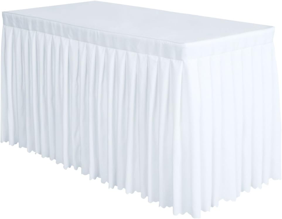 Surmente White Table Skirt, Special Polyester Tablecloth for Weddings, Innovativ...
