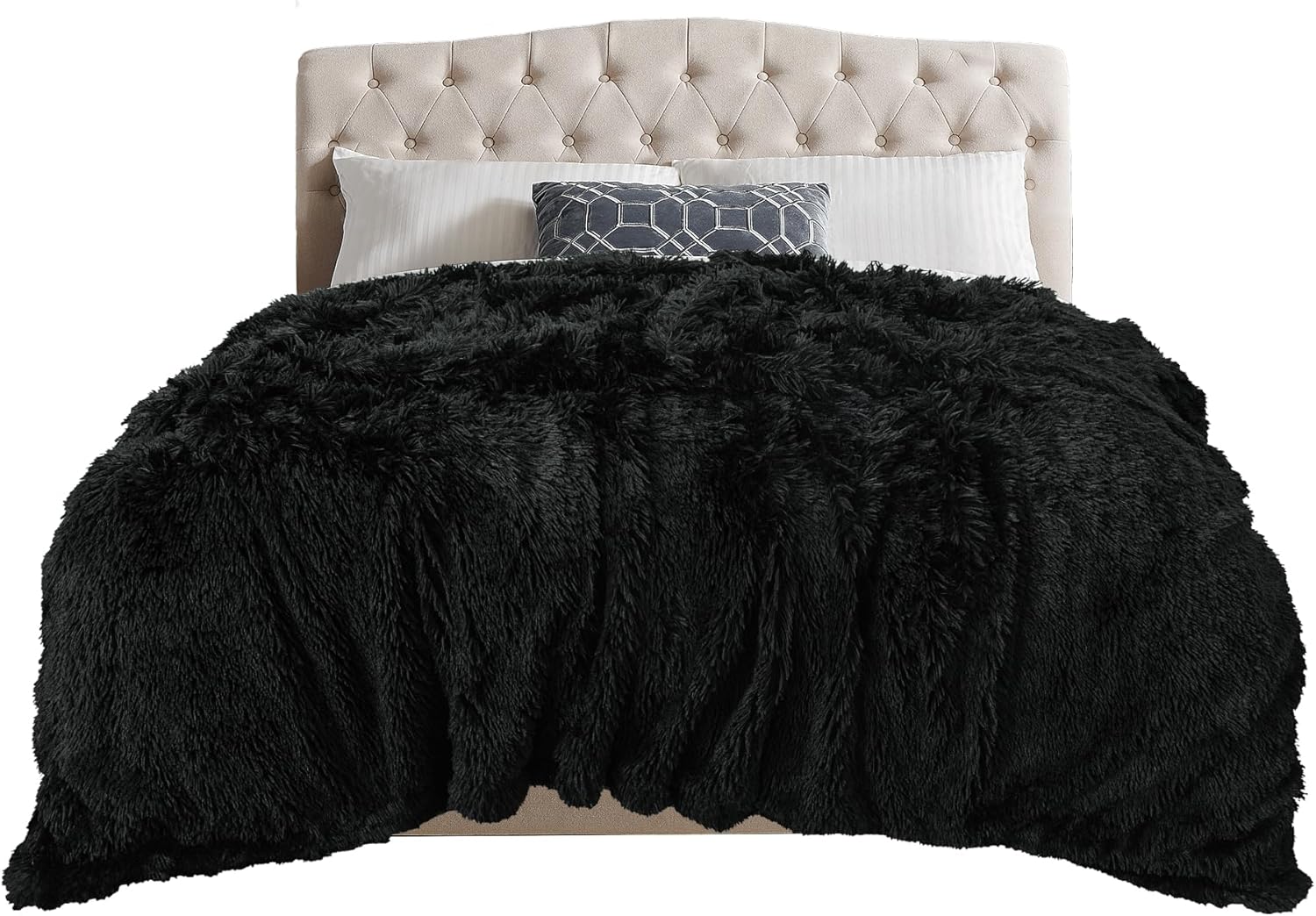TOONOW Extra Soft Fuzzy Faux Fur Blanket, Special Queen Size Blanket 78"x90", In...