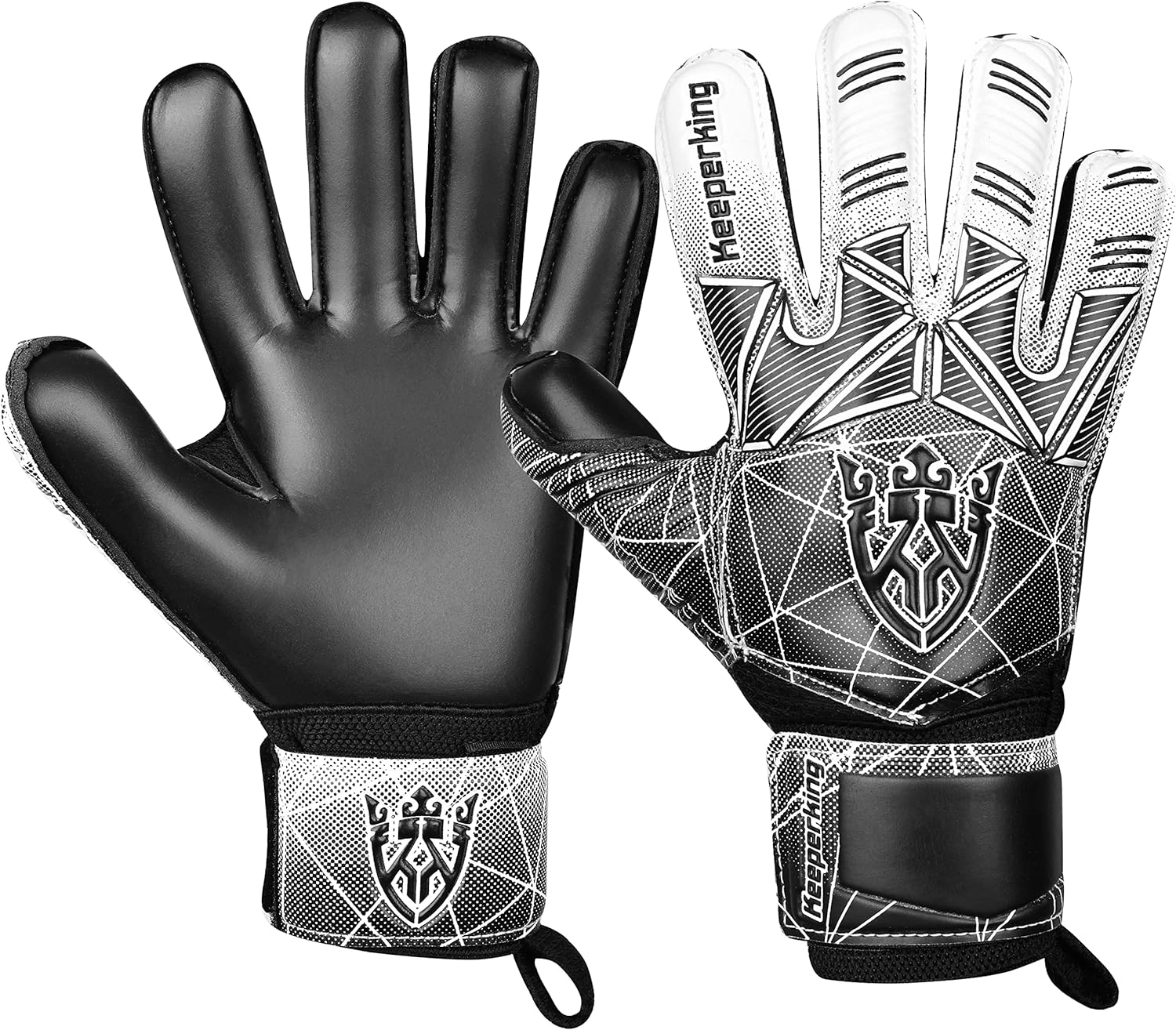 Keeperking Goalkeeper Gloves Kids, Boys, Youth, Adult, Men - Goalie Gloves Latex...