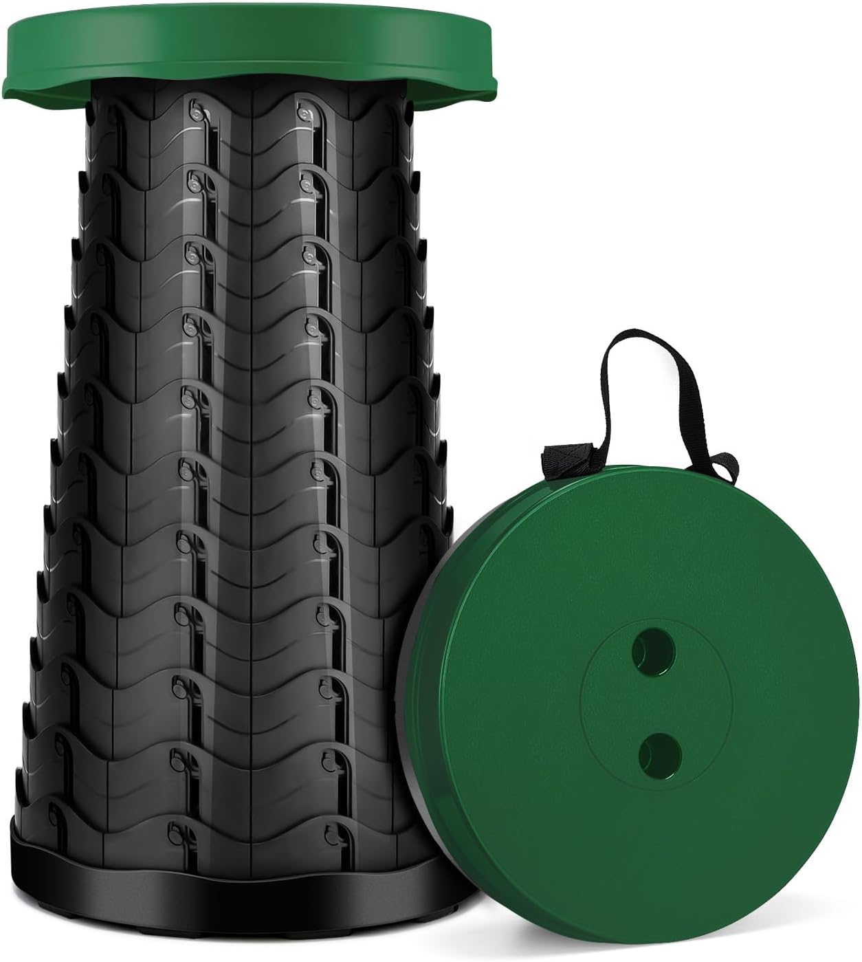 LUXJET Small Foldable Stool for Camping Adults - Portable Adjustable Telescopic...
