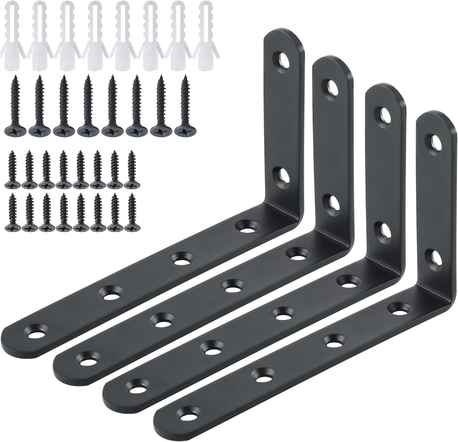 Sayayo Shelf Brackets 4Pcs, Heavy Duty Wall Brackets for Shelves L Bracket Wall...