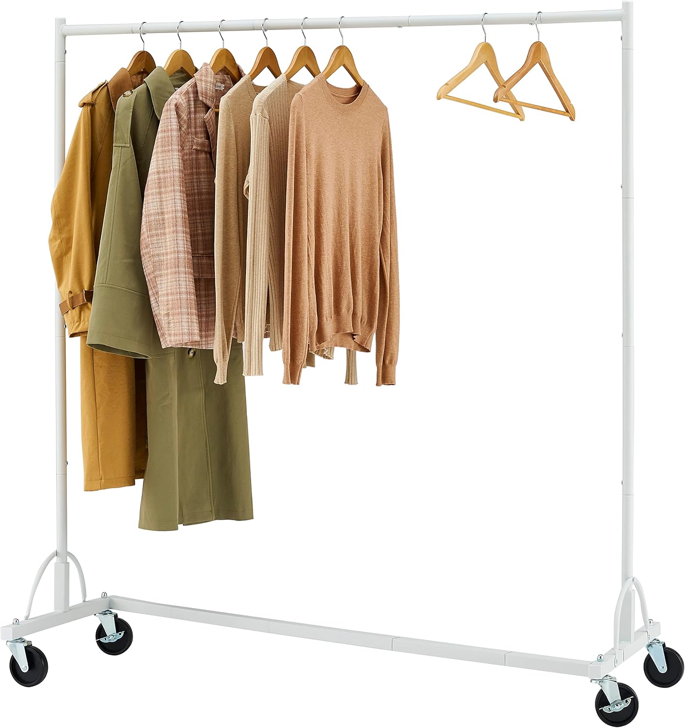 Hoctieon Z Rack, Rolling Clothes Racks with Z-Base, Heavy Duty Garment Rack, Clo...