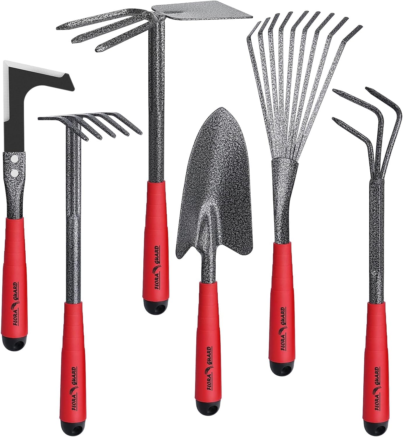 FLORA GUARD Garden Tools Set， 6 Pieces Heavy Duty, Large Size Gardening Hand To...