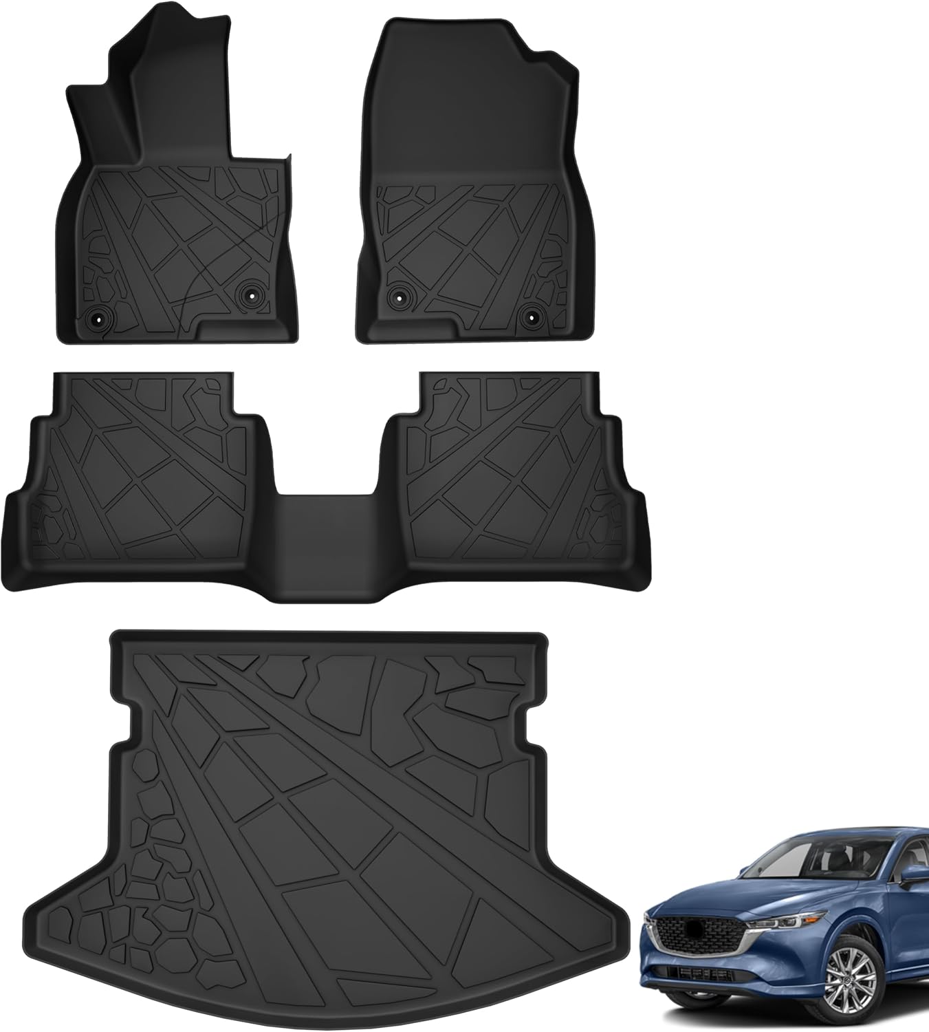 Floor Mats Cargo Liner Fit for Mazda CX5 2017-2024, Custom Fit TPE Rubber Guard...