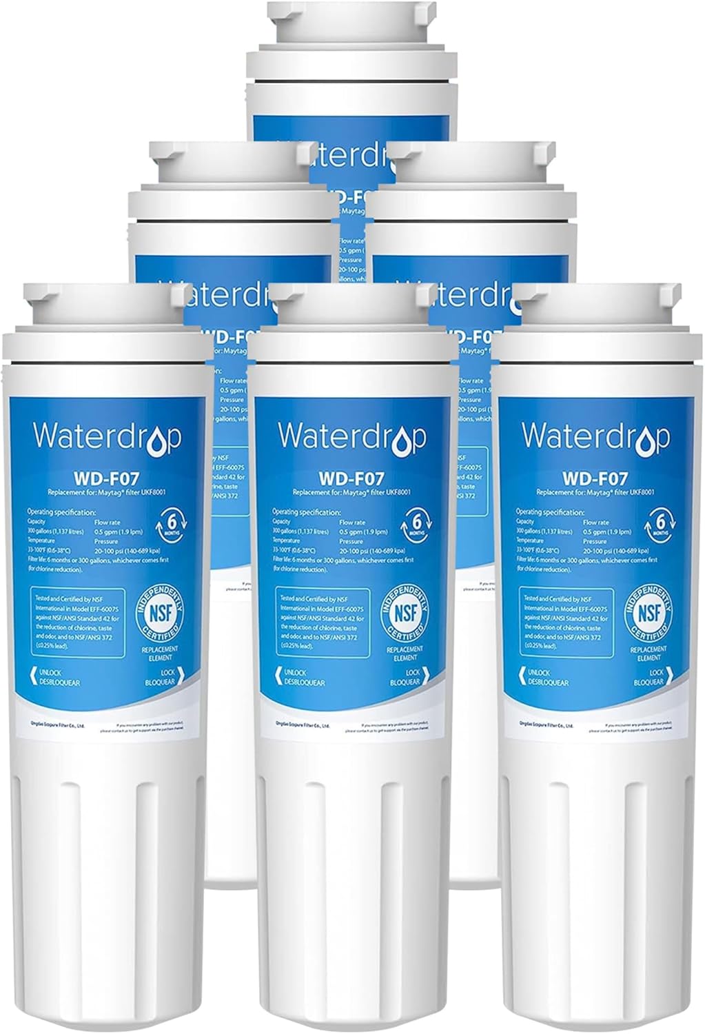 Waterdrop UKF8001 Refrigerator Water Filter, Special Replacement for Whirlpool®...