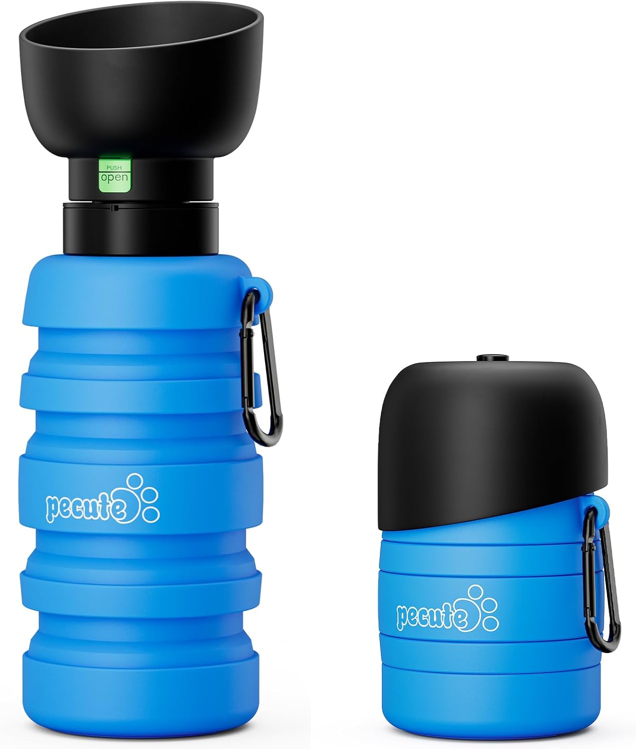 Pecute Dog Water Bottle 850ml Foldable, Portable Dog Water Bottle for Walking wi...