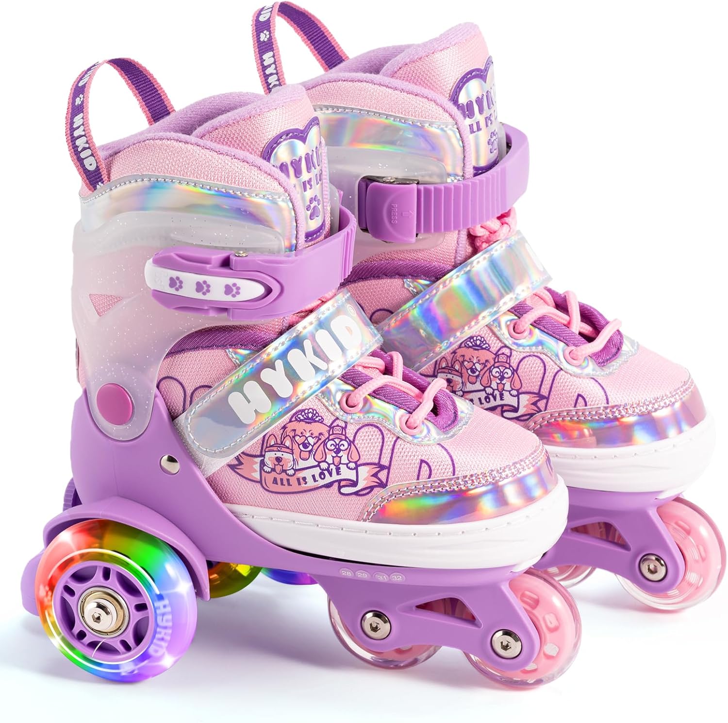 HYKID Toddler Roller Skates, Special Skates with 4 Adjustable Sizes, Fun Illumin...