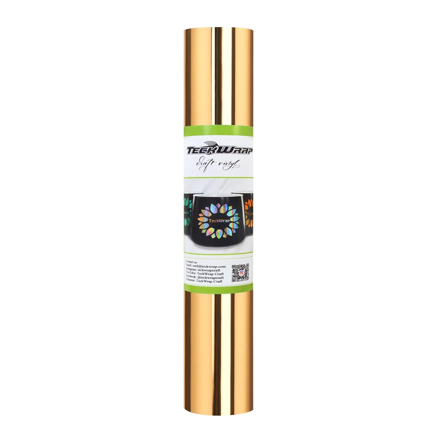 TECKWRAP Chrome Light Gold Adhesive Craft Vinyl Roll 1ftx5ft