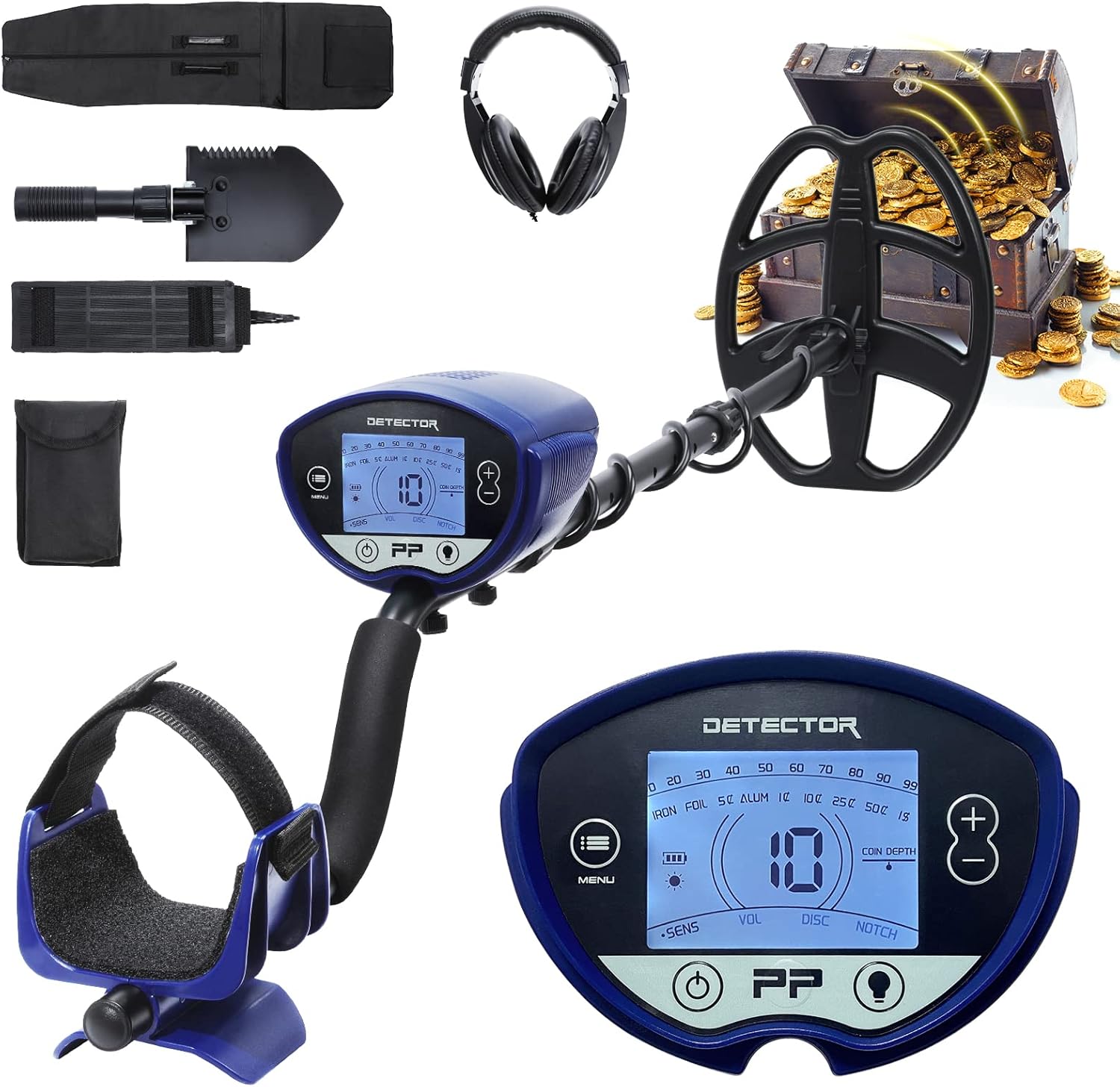 RM RICOMAX Metal Detector, Higher Accuracy Gold Detector with LCD Backlight, Spe...