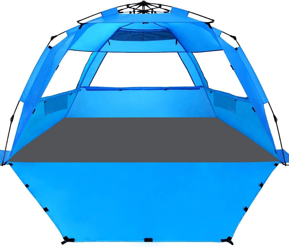 WhiteFang Deluxe XL Pop Up Beach Tent Sun Shade Shelter for 3-4 Person, UV Prote...