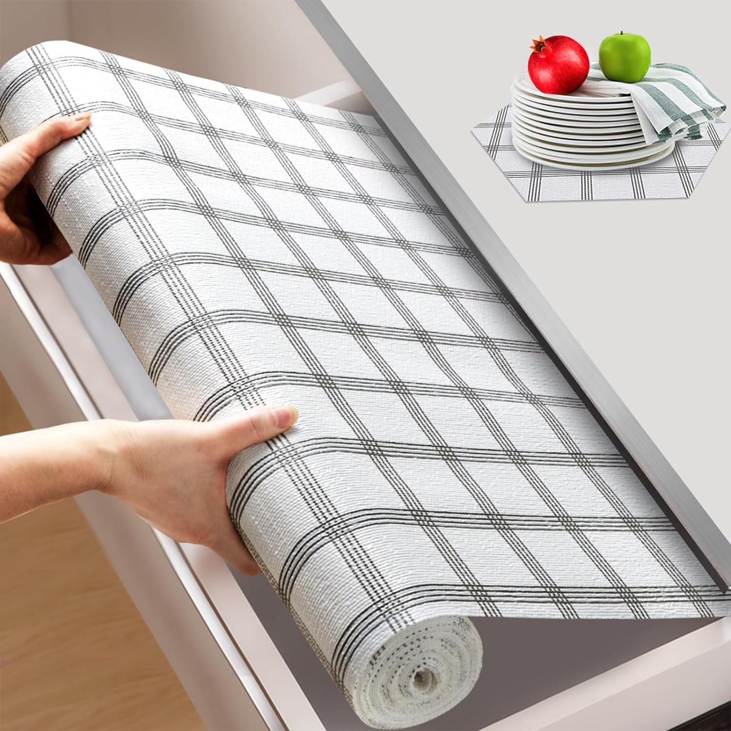 Beautysaid Shelf and Drawer Liner for Ktichen Cabinet, Non Adhesive Non Slip She...