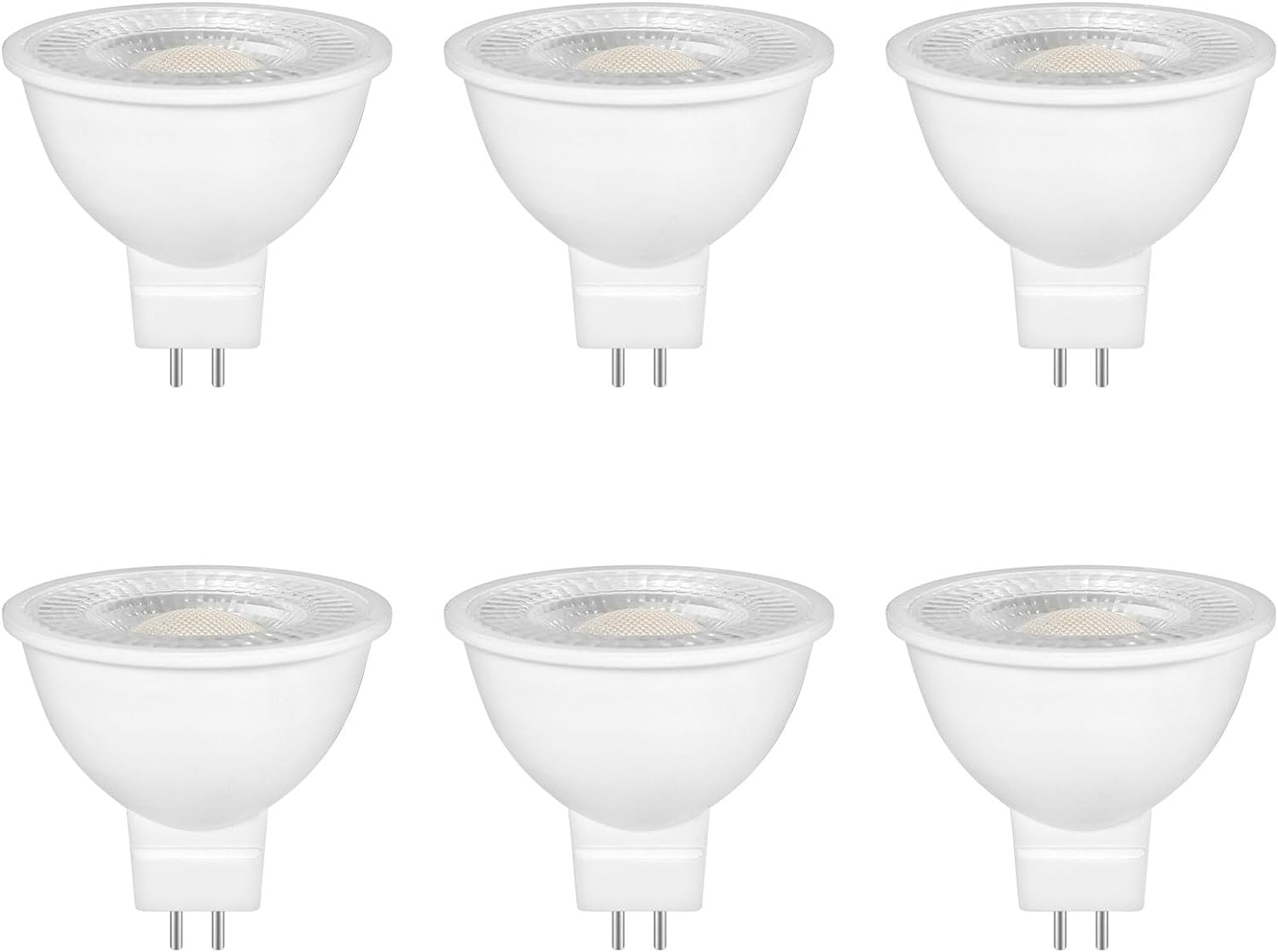 6 Pack MR16 GU5.3 LED 5W 12V Reflector Bulb, Natural White 4000K, Equivalent to...