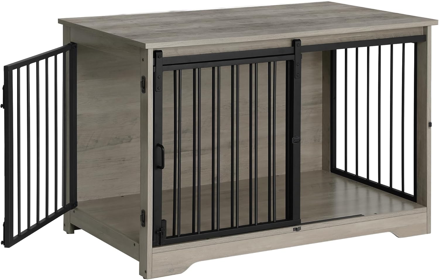 Dog Crate Furniture, 39.4" Double Door Dog Crate with Barn Door, Dog Kennel Indo...