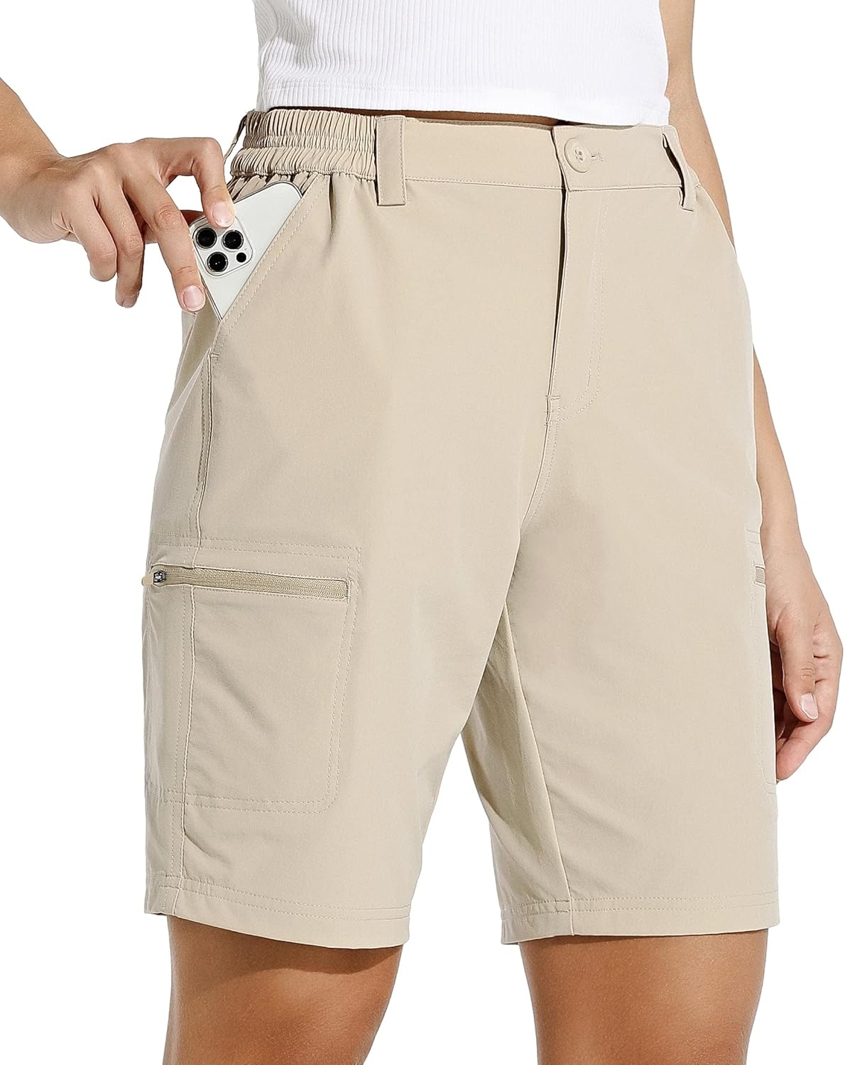 Willit Women's Hiking Cargo Shorts, Special 10" Stretch Golf Active Shorts, Inno...