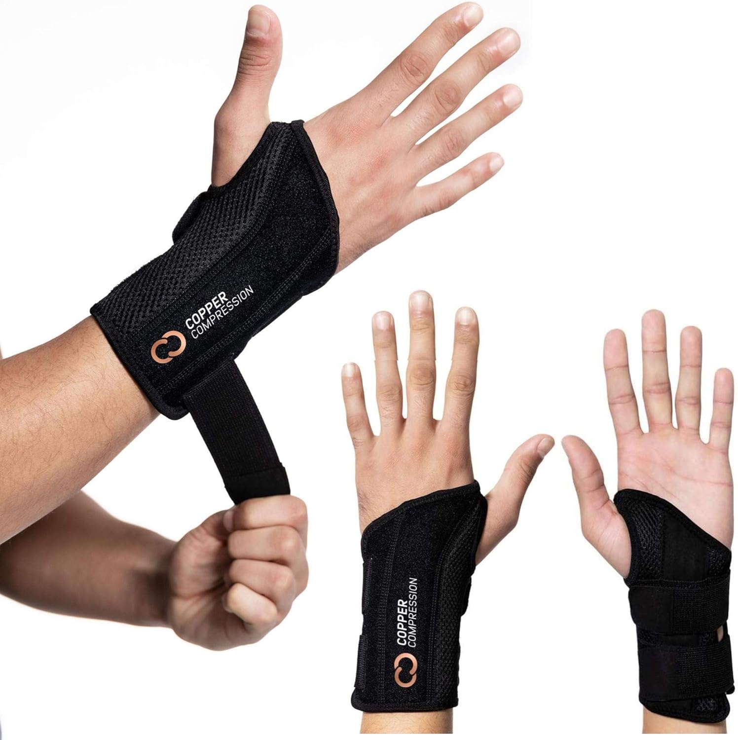Copper Compression Wrist Brace, Special Copper Infused Adjustable Orthopedic Sup...