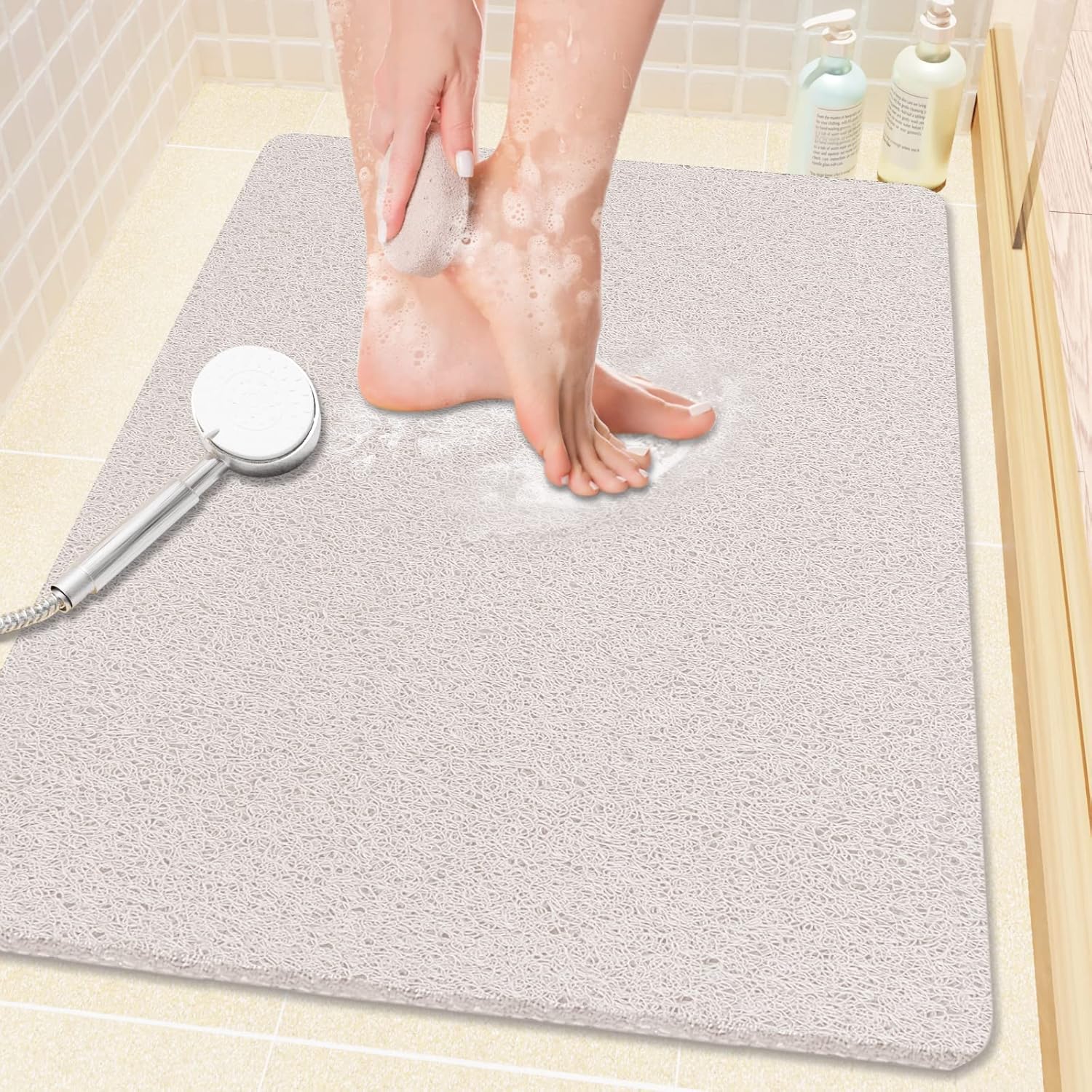 **Special Shower Mat, Premium Bathtub Mat Non-Slip, Best Soft Tub Mat with Drain...