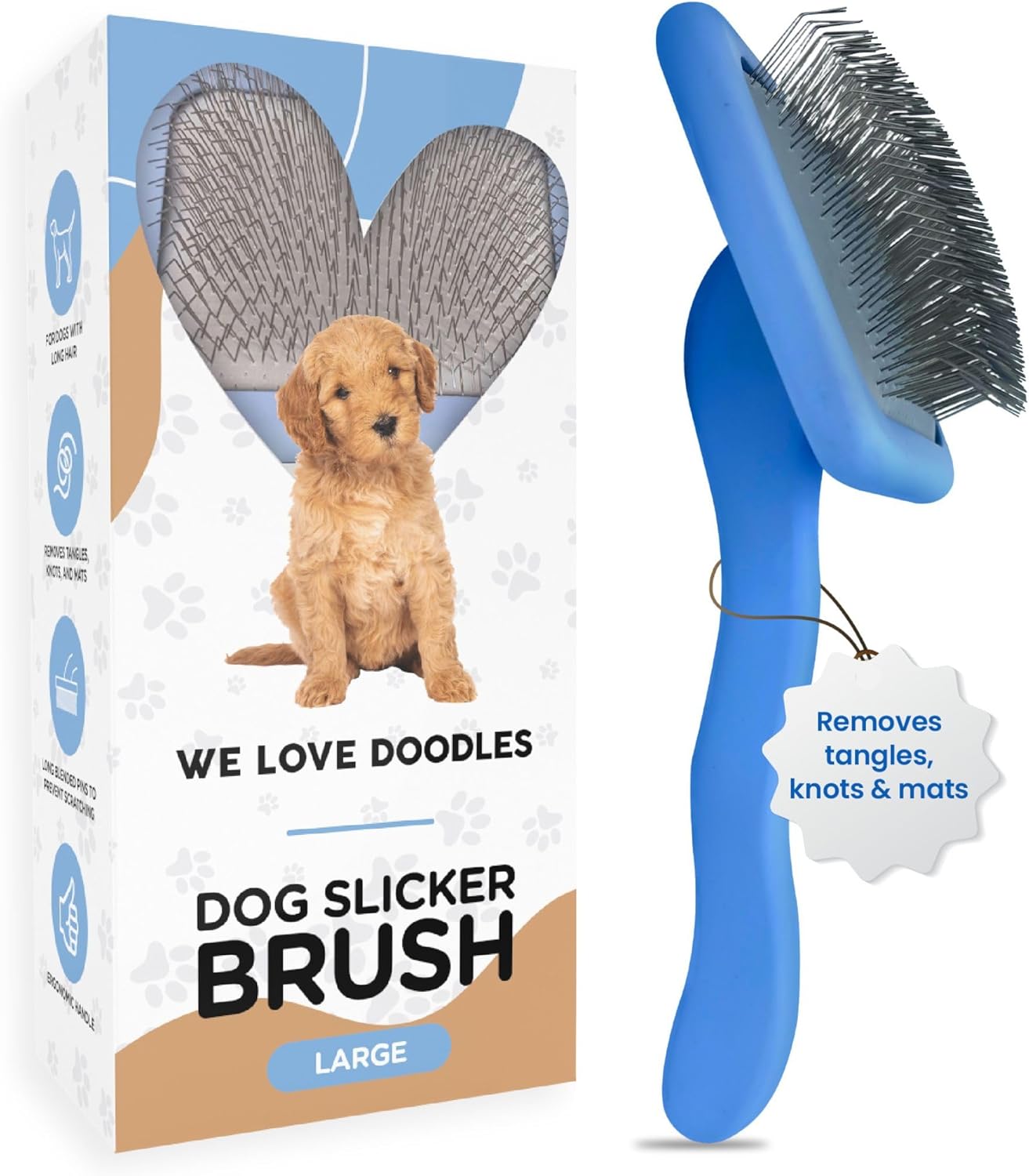 We Love Doodles Dog Slicker Brush for Grooming Pet Hair - Best Brushes For Poodl...