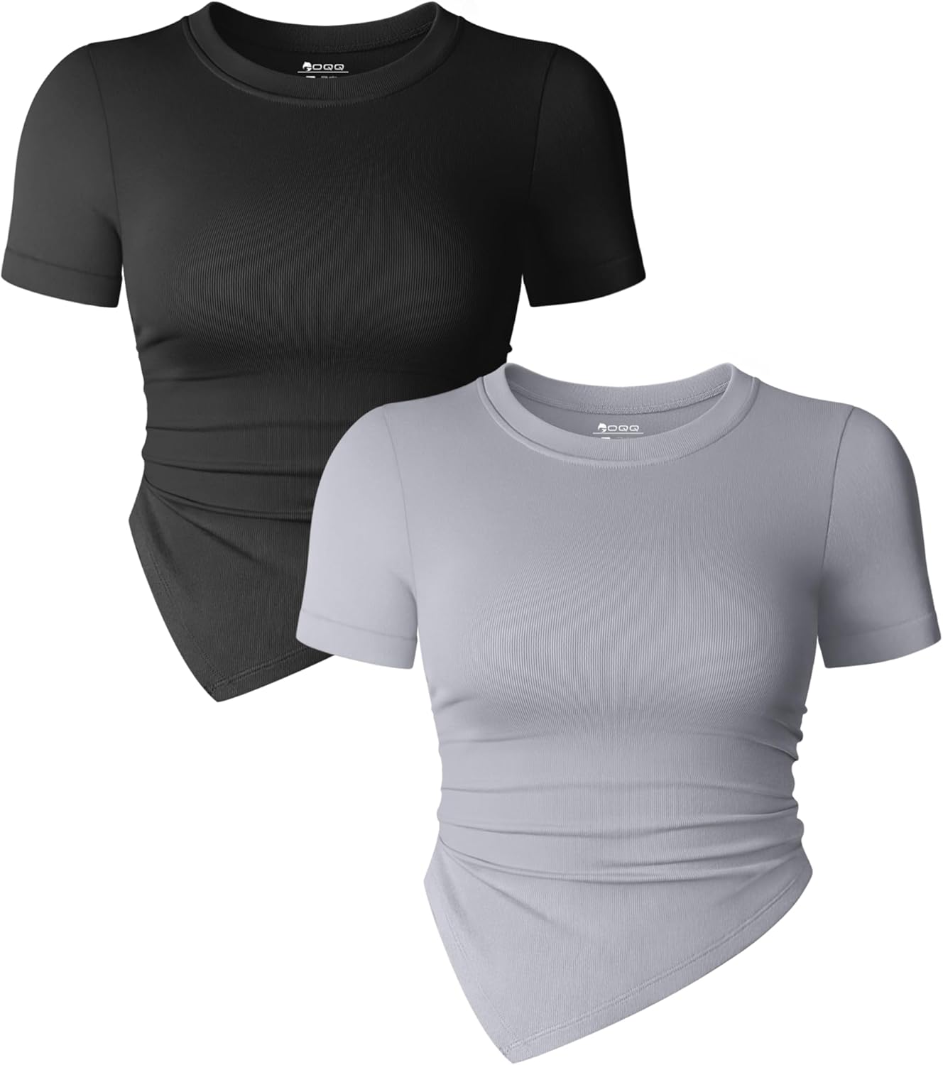 2 Piece Tops for Women, Special OQQ Women's Tee Shirts, High-Quality Short Sleev...