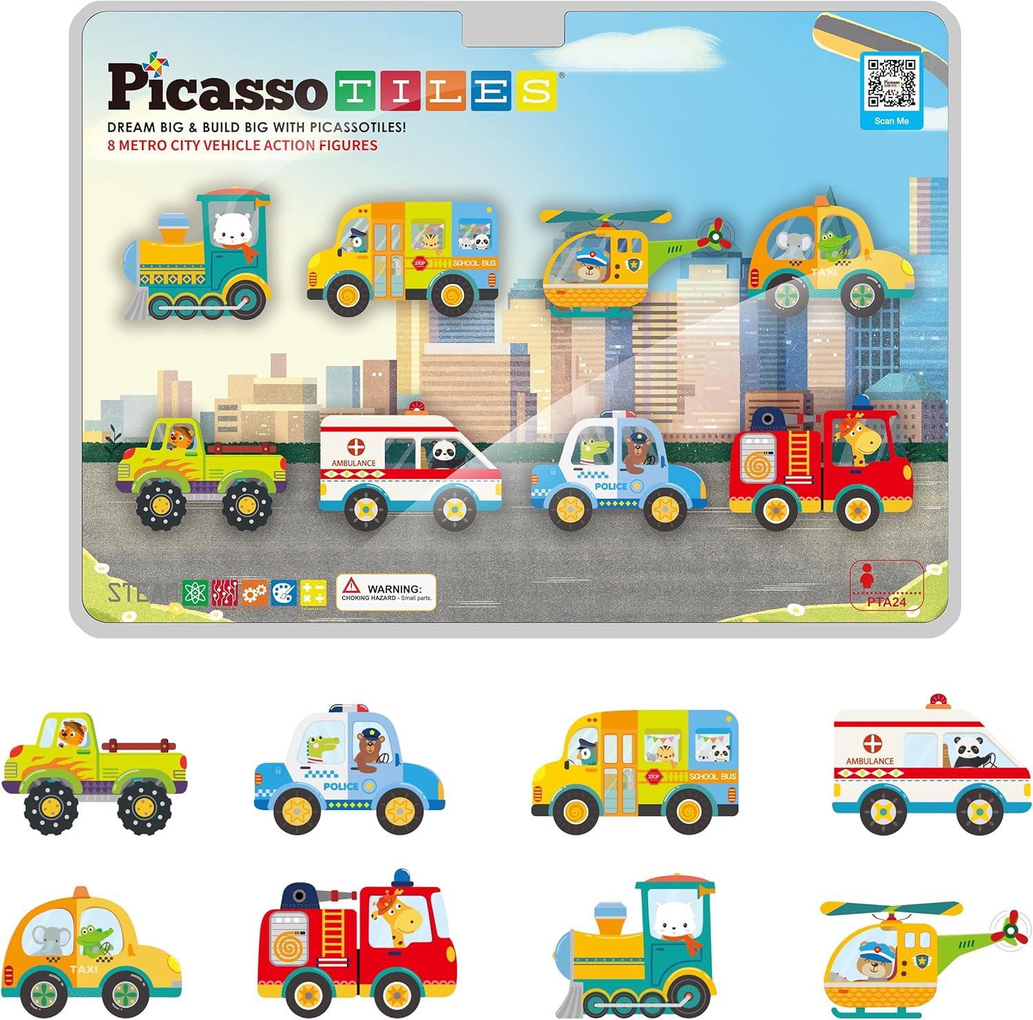 PicassoTiles Magnet Building Blocks, Special Magnetized Action Toy Figures, Inno...
