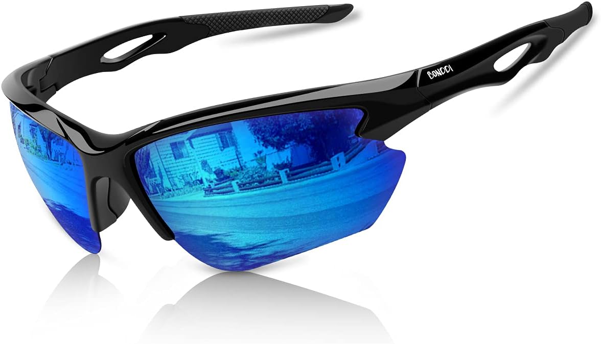 BONDDI Sunglasses Men - Polarized Sports Sun Glasses Ultra Light Unbreakable Fra...