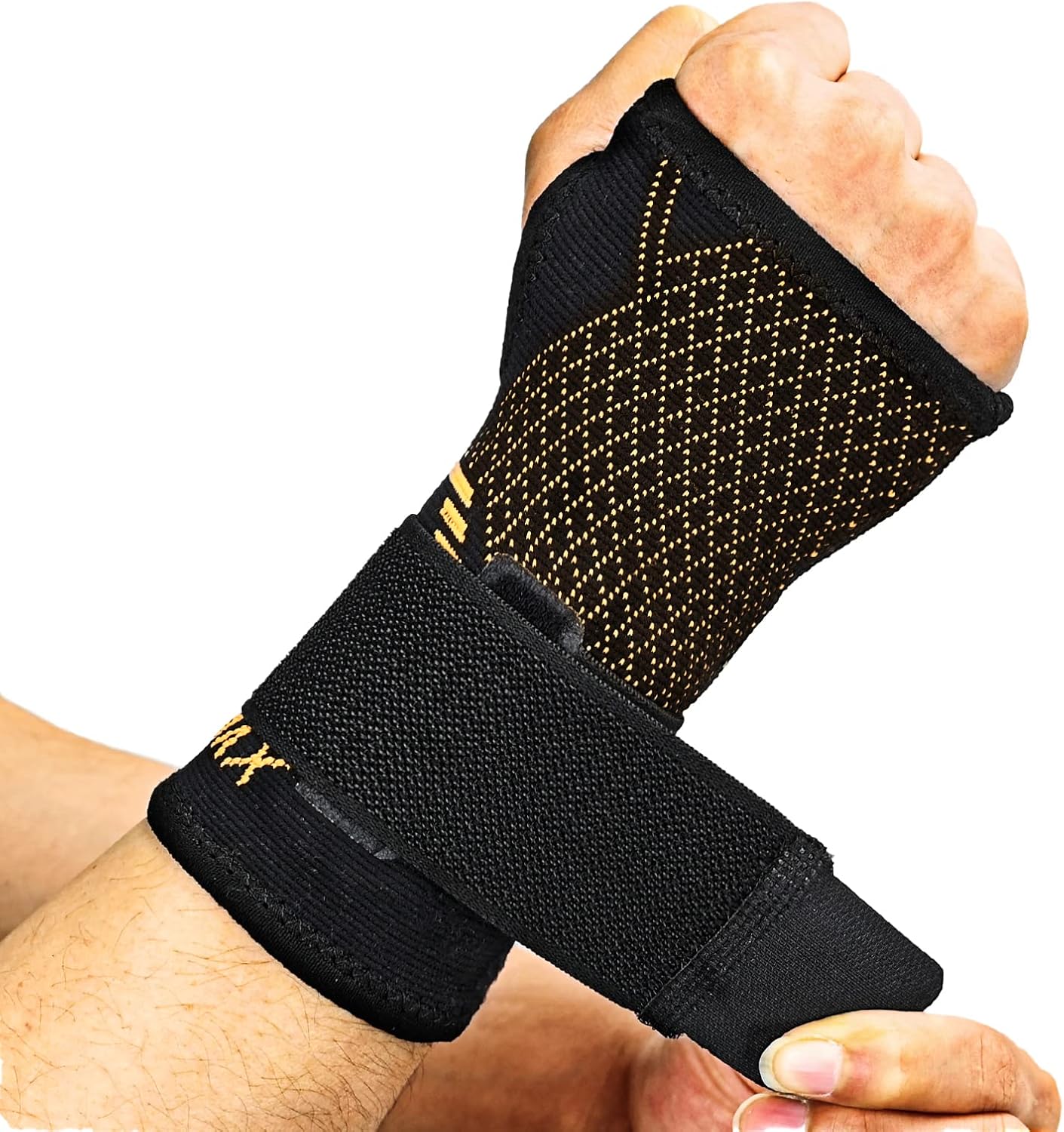 INDEEMAX Wrist Support Sleeve 1 Pair, High Copper Infused Compression Wrist Brac...