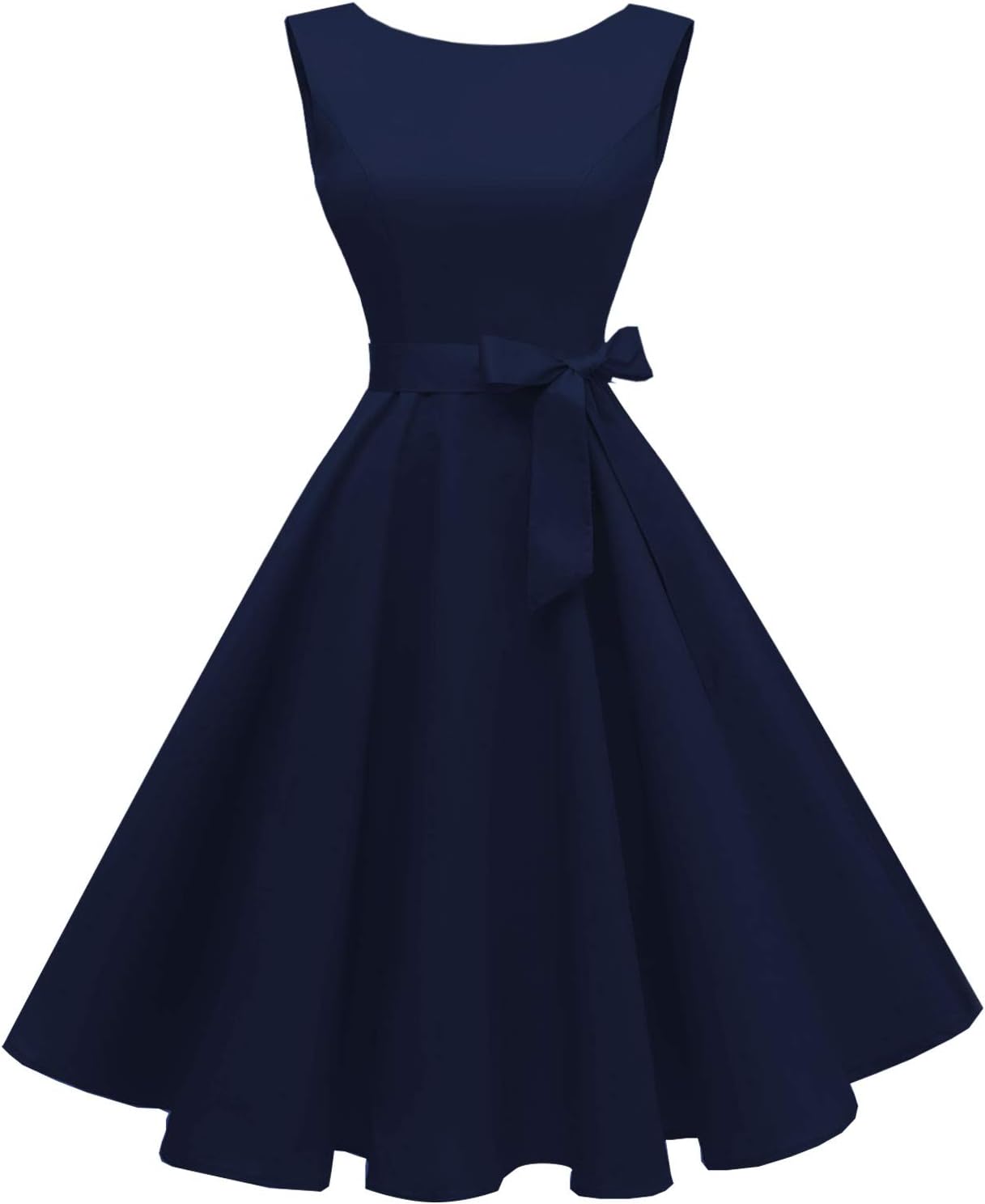 Hanpceirs Women's Boatneck Sleeveless Swing Vintage 1950s Cocktail Dress New Med...